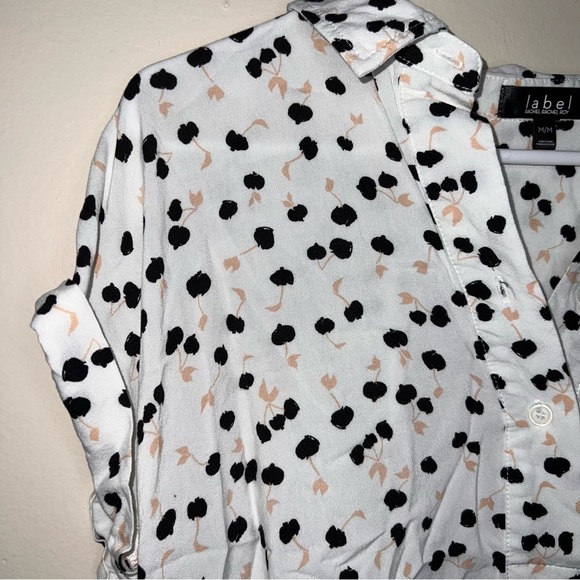 RACHEL Rachel Roy Patterned Rayon Button Down Blouse Size Medium - Picture 3 of 9
